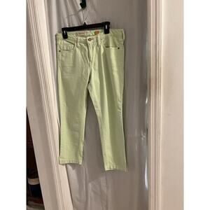 Pilcro And The Letterpress Mint Green Fit Stet Cropped Jeans Size 30